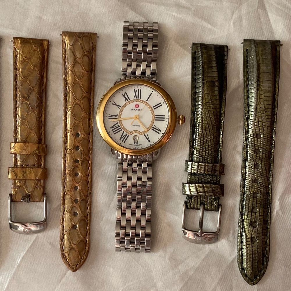 MICHELE SEREIN DIAMOND WATCH - 6 bands INCLUDED